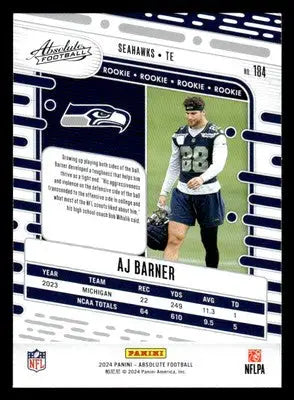 2024 Panini Absolute #184 AJ Barner Retail - Football Card Single