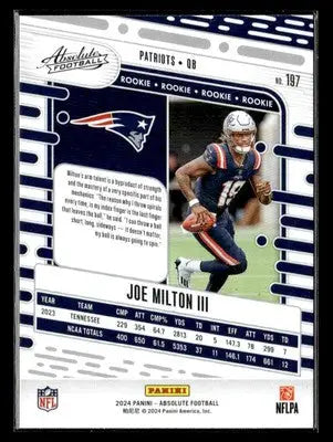 2024 Panini Absolute #197 Joe Milton III Retail - Football Card Single