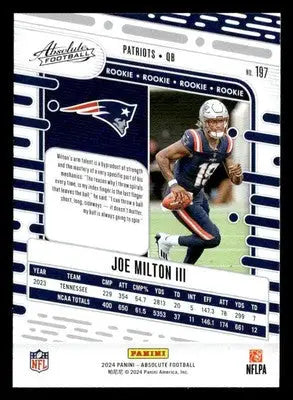 2024 Panini Absolute #197 Joe Milton III Retail - Football Card Single