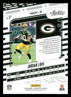 2024 Panini Absolute #37 Jordan Love Retail - Football Card Single