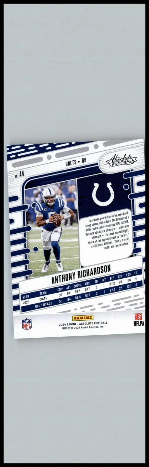 2024 Panini Absolute #44 Anthony Richardson Indianapolis Colts - Football Card Single