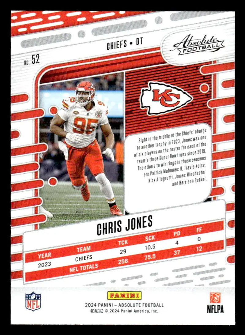 2024 Panini Absolute #52 Chris Jones Red and Blue - Football Card Single