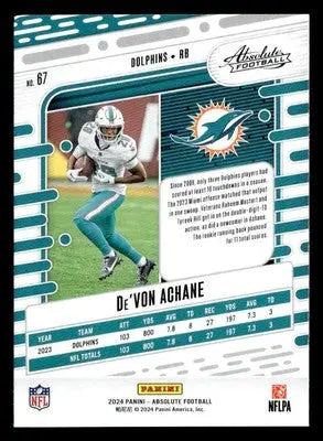 2024 Panini Absolute #67 De’Von Achane Retail - Football Card Single