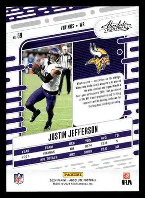 2024 Panini Absolute #69 Justin Jefferson Retail Minnesota Vikings - Football Card Single