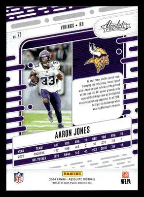2024 Panini Absolute #71 Aaron Jones Retail Minnesota Vikings - Football Card Single