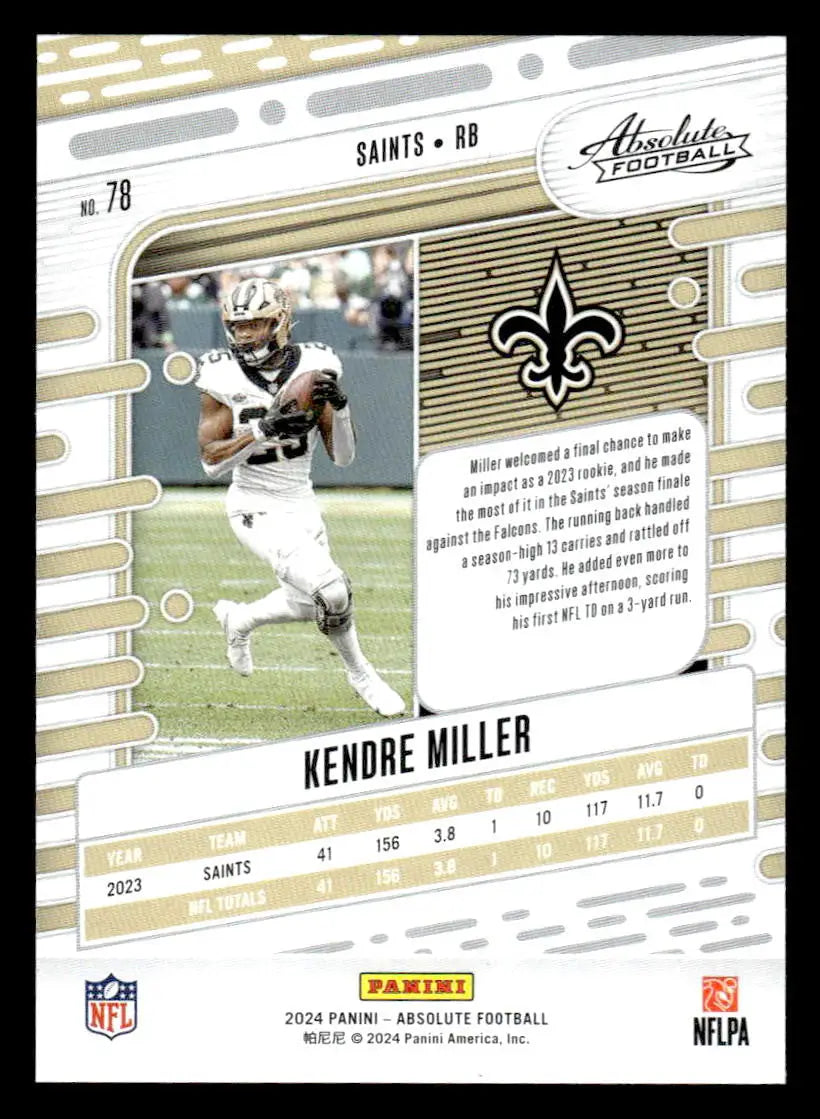 2024 Panini Absolute #78 Kendre Miller Red and Blue - Football Card Single