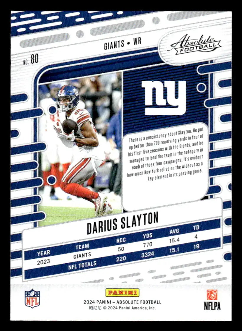 2024 Panini Absolute #80 Darius Slayton Red and Blue - Football Card Single