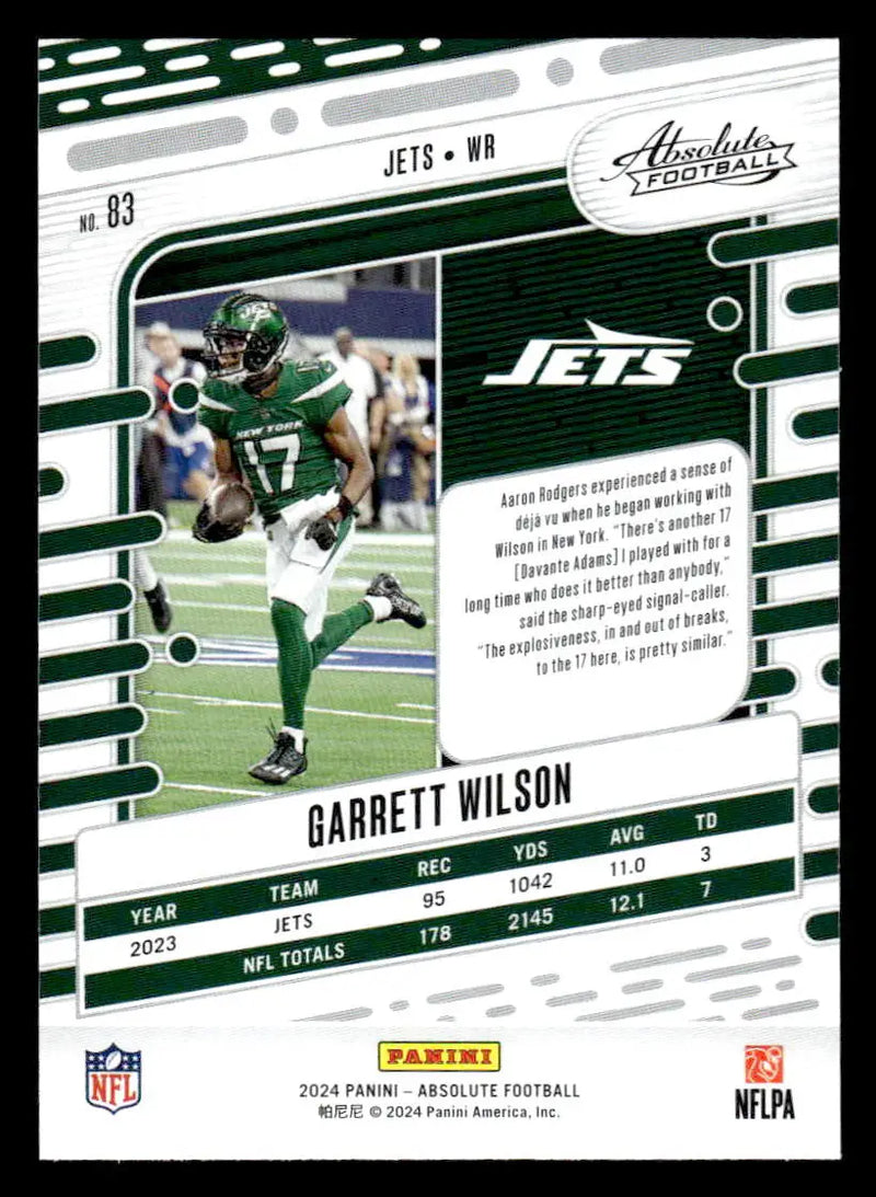 2024 Panini Absolute #83 Garrett Wilson Red and Blue - Football Card Single