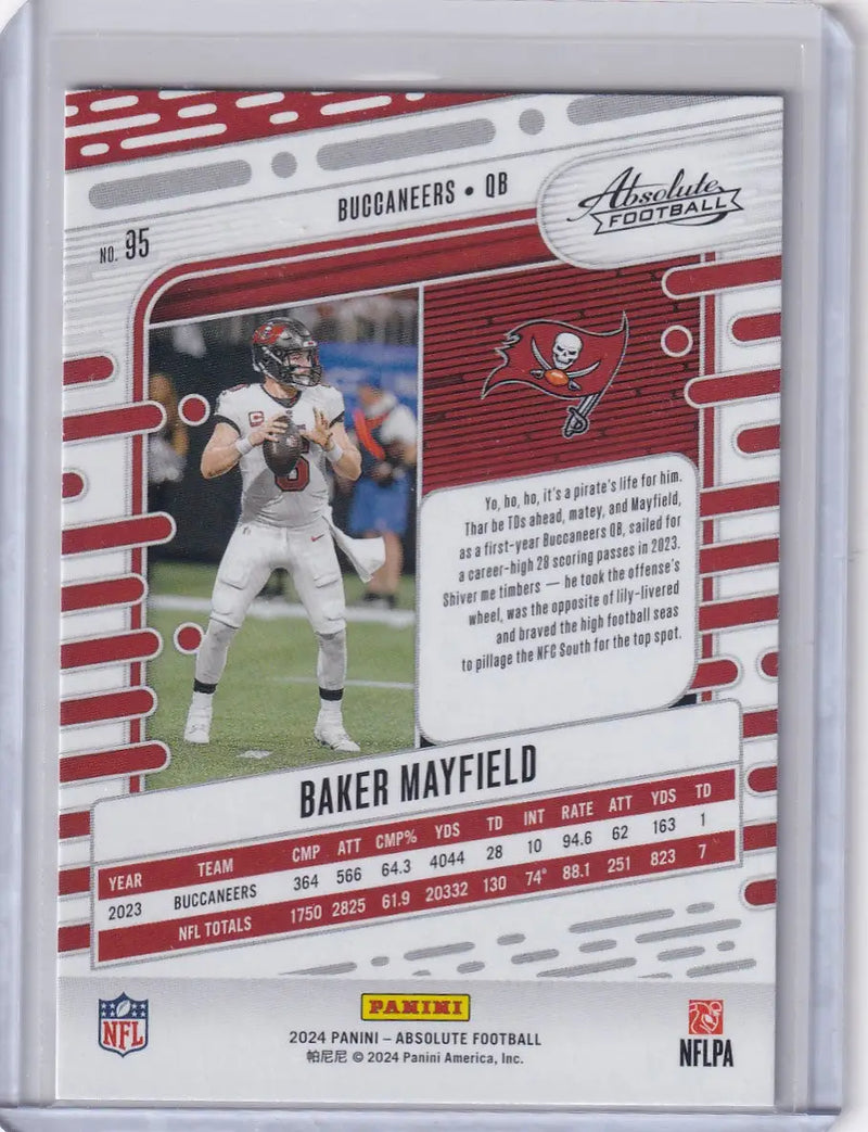 2024 Panini Absolute #95 Baker Mayfield - Tampa Bay Buccaneers - Football Card Single