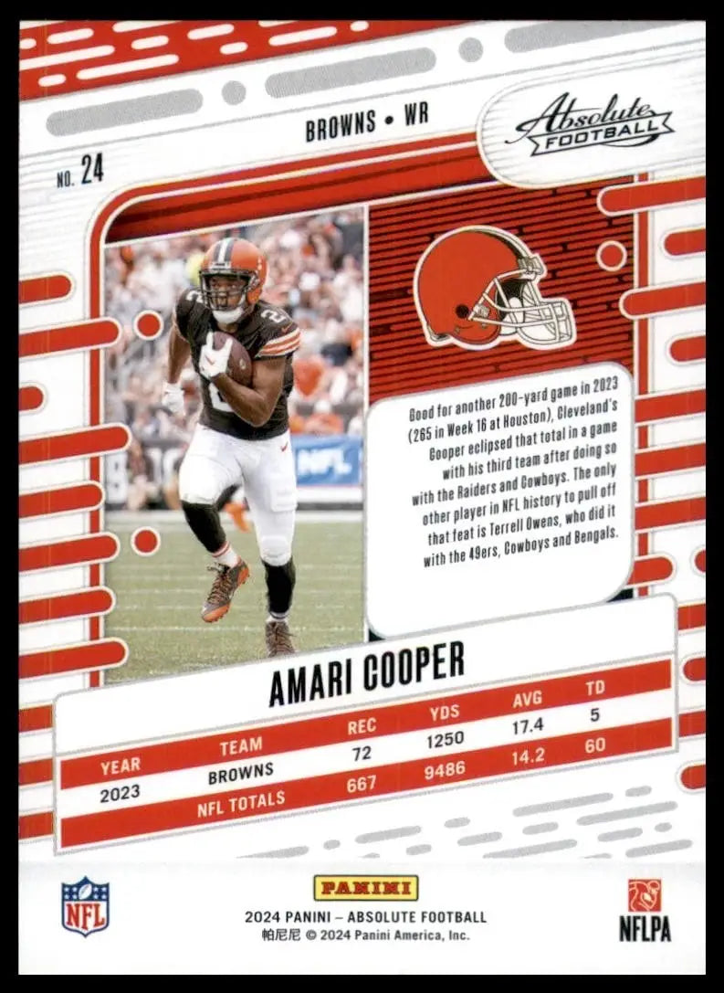 2024 Panini Absolute Amari Cooper #24 Cleveland Browns Football Card NFL Sports - Football Card Single