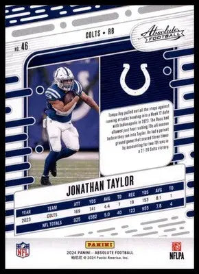 2024 Panini Absolute - Black Jonathan Taylor 46 Indianapolis Colts - Football Card Single