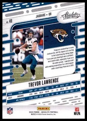 2024 Panini Absolute - Black Trevor Lawrence 48 Jacksonville Jaguars - Football Card Single