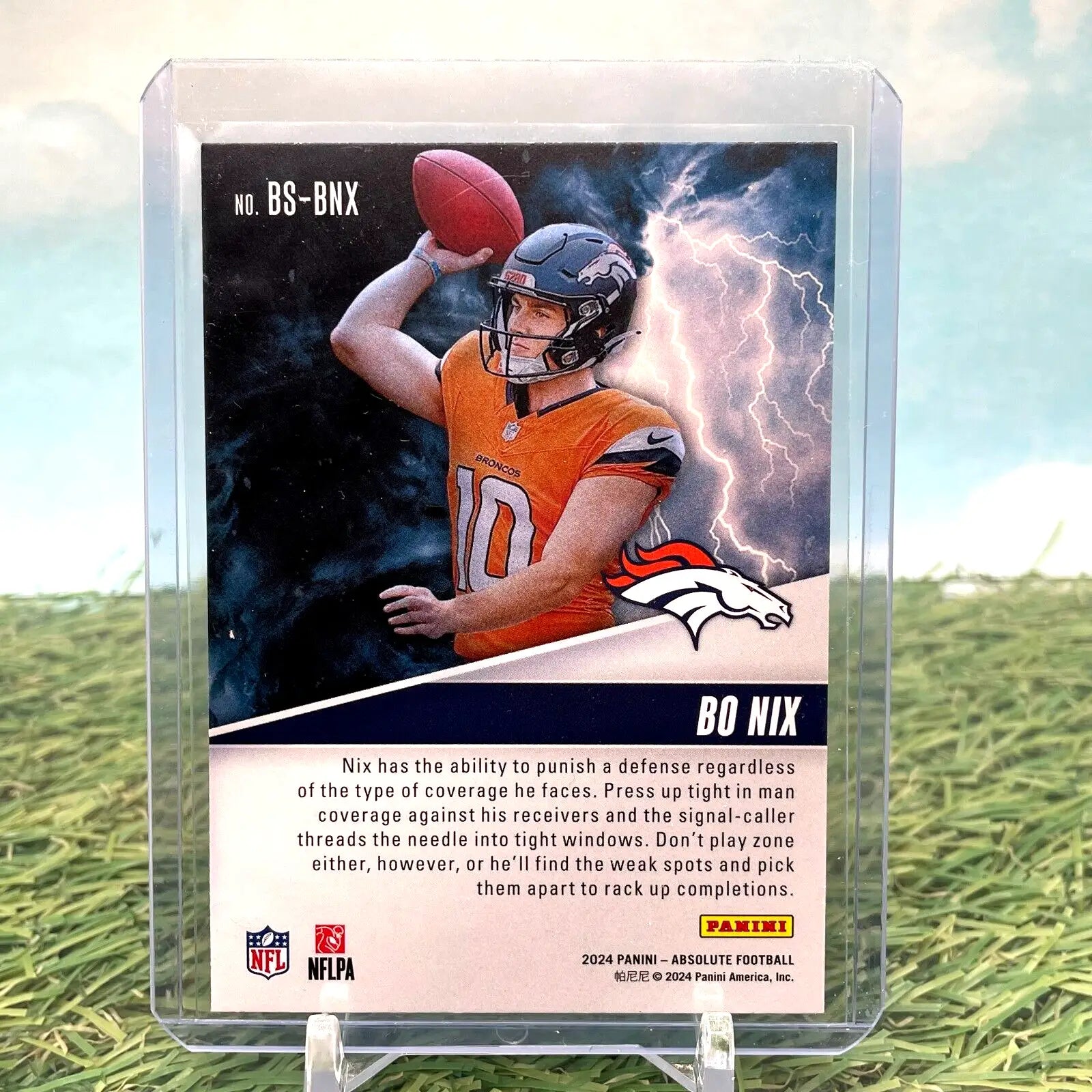 2024 Panini Absolute Bo Nix By Storm Insert BS-BNX Broncos Rookie QB - Football Card Single