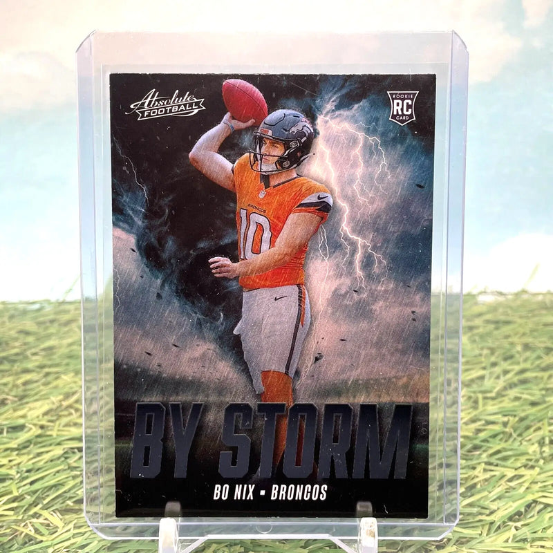 2024 Panini Absolute Bo Nix By Storm Insert BS-BNX Broncos Rookie QB - Football Card Single