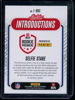 2024 Panini Absolute Bo Nix #I-BNX Rookie Football - Football Card Single
