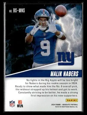 2024 Panini Absolute #BS-MNS Malik Nabers By Storm - Football Card Single