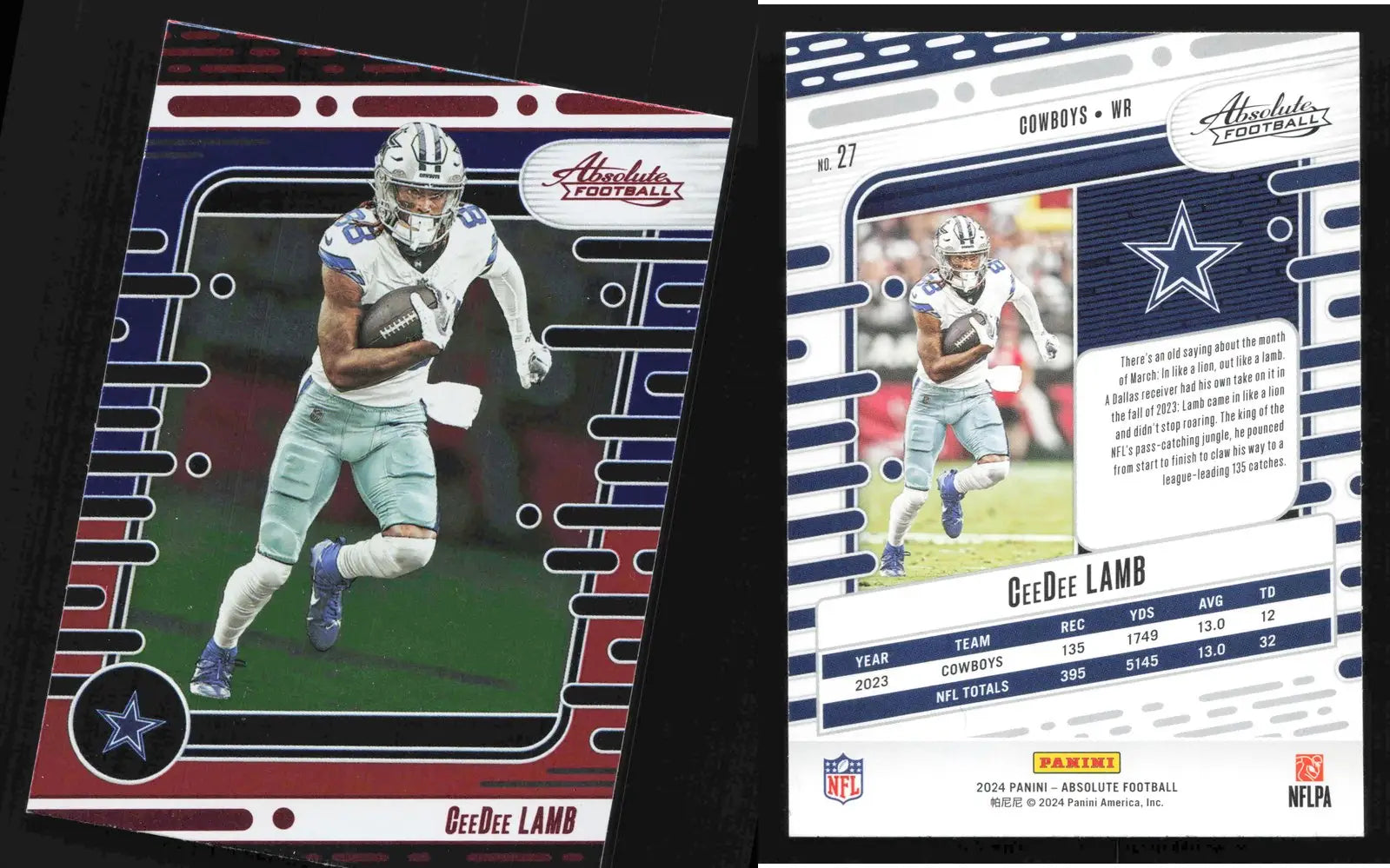 2024 Panini Absolute CEEDEE LAMB #27 Blue Red Dallas Cowboys - Football Card Single