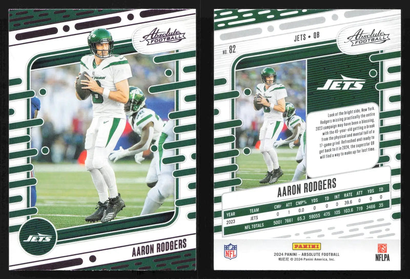 2024 Panini Absolute Football AARON RODGERS #82 Purple Foil New York Jets - Football Card Single