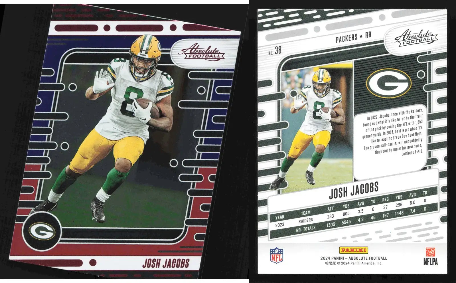 2024 Panini Absolute Football JOSH JACOBS #38 Green Bay Packers - Football Card Single