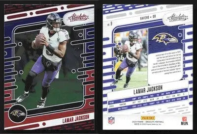 2024 Panini Absolute Football LAMAR JACKSON #9 Red Blue Baltimore Ravens - Football Card Single