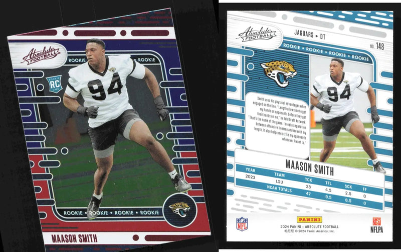 2024 Panini Absolute Football MAASON SMITH #148 Jacksonville Jaguars RC - Football Card Single
