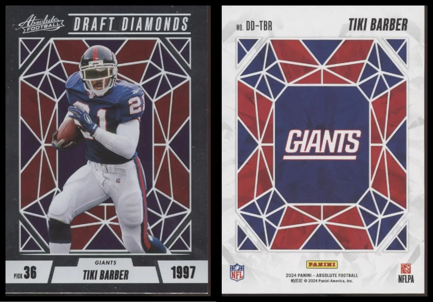 2024 Panini Absolute Football TIKI BARBER #DD-TBR Draft Diamonds New York Giants - Football Card Single