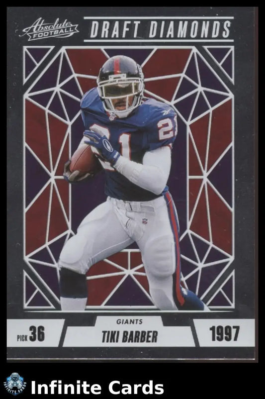 2024 Panini Absolute Football TIKI BARBER #DD-TBR Draft Diamonds New York Giants