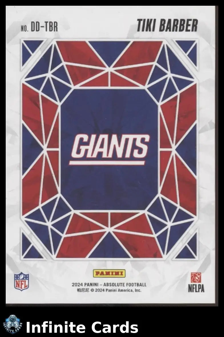 2024 Panini Absolute Football TIKI BARBER #DD-TBR Draft Diamonds New York Giants - Football Card Single