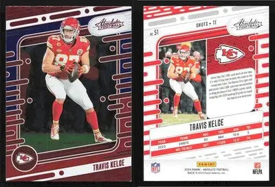 2024 Panini Absolute Football TRAVIS KELCE #51 Red Blue Kansas City Chiefs