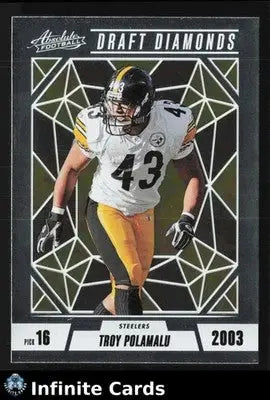 2024 Panini Absolute Football TROY POLAMALU #DD-TPU Draft Diamonds Steelers HOF - Football Card Single