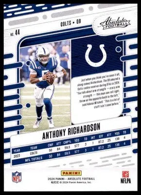 2024 Panini Absolute - Green Anthony Richardson 44 Indianapolis Colts - Football Card Single