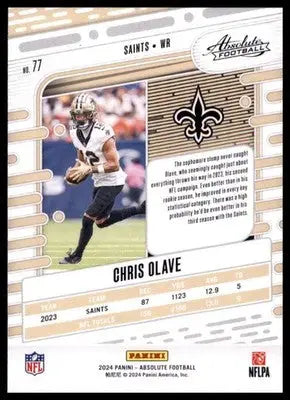 2024 Panini Absolute - Green Chris Olave 77 New Orleans Saints - Football Card Single