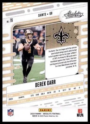 2024 Panini Absolute - Green Derek Carr 76 New Orleans Saints