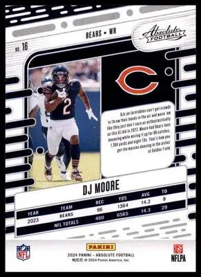 2024 Panini Absolute - Green DJ Moore 16 Chicago Bears - Football Card Single