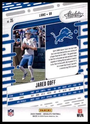 2024 Panini Absolute - Green Jared Goff 35 Detroit Lions
