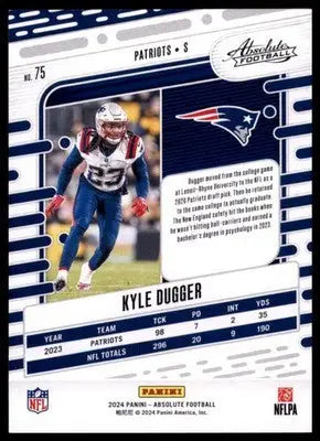 2024 Panini Absolute - Green Kyle Dugger 75 New England Patriots