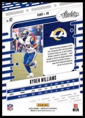 2024 Panini Absolute - Green Kyren Williams 62 Los Angeles Rams