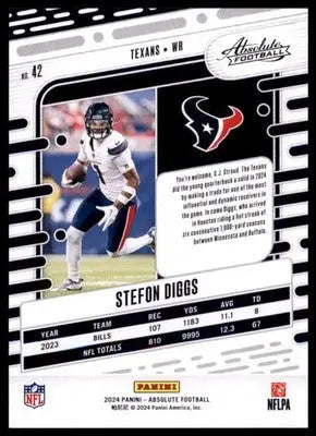 2024 Panini Absolute - Green Stefon Diggs 42 Houston Texans - Football Card Single