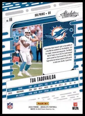 2024 Panini Absolute - Green Tua Tagovailoa 66 Miami Dolphins - Football Card Single