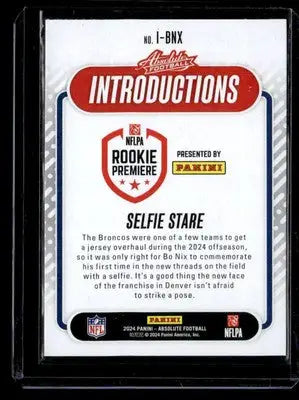 2024 Panini Absolute #I-BNX Bo Nix Introductions - Football Card Single
