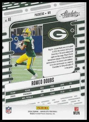 2024 Panini Absolute Red Squares #40 Romeo Doubs #157/499