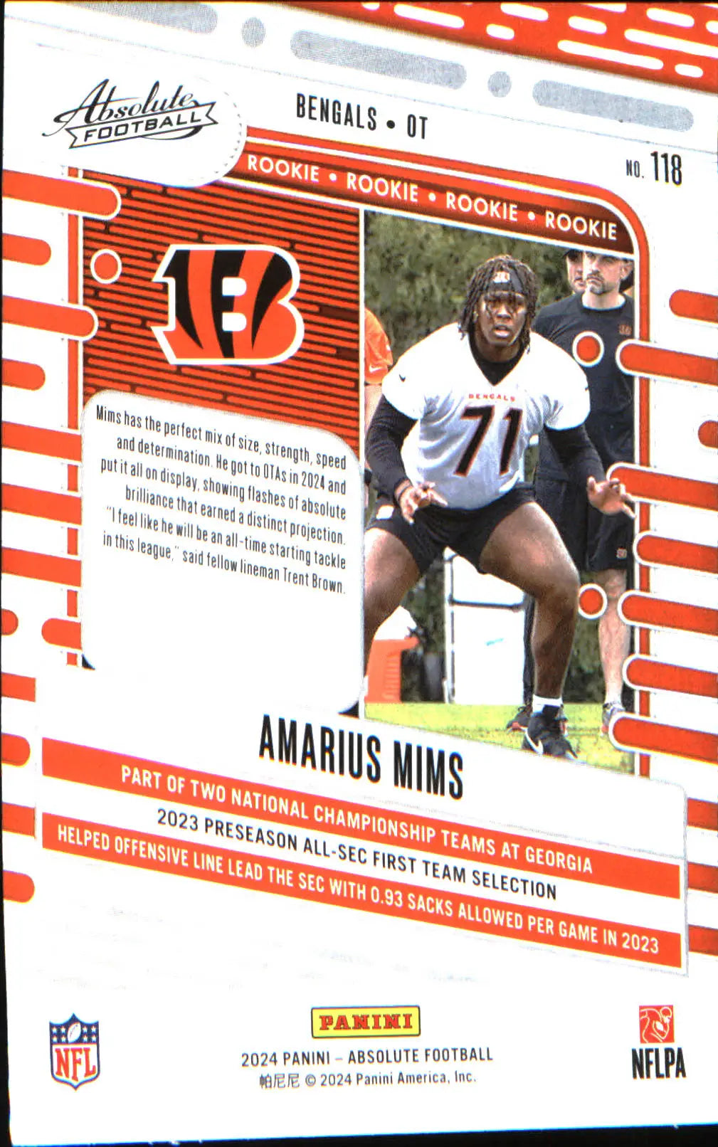 2024 Panini Absolute Retail #118 Amarius Mims Rookie Rookie