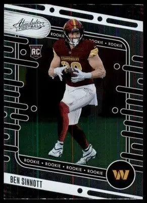 2024 Panini Absolute - Retail Ben Sinnott RC 152 Washington Commanders - Football Card Single