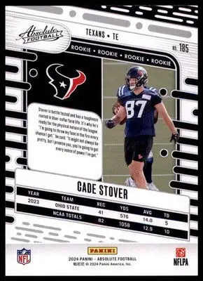 2024 Panini Absolute - Retail Cade Stover RC 185 /350 Houston Texans