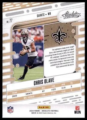 2024 Panini Absolute - Retail Chris Olave 77 New Orleans Saints - Football Card Single