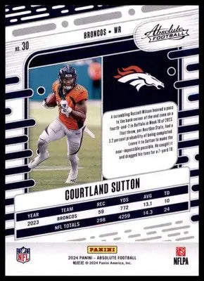 2024 Panini Absolute - Retail Courtland Sutton 30 Denver Broncos