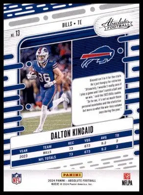 2024 Panini Absolute - Retail Dalton Kincaid RC 13 Buffalo Bills