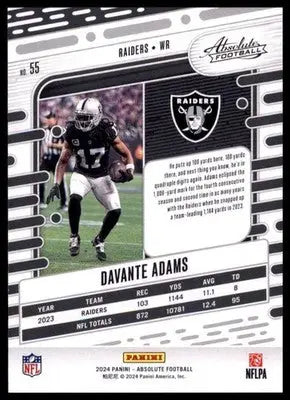 2024 Panini Absolute - Retail Davante Adams 55 Las Vegas Raiders - Football Card Single