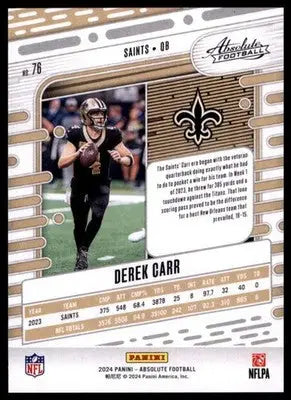 2024 Panini Absolute - Retail Derek Carr 76 New Orleans Saints