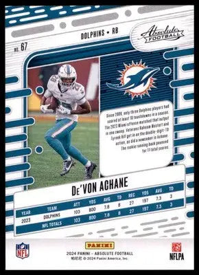 2024 Panini Absolute - Retail De’Von Achane 67 Miami Dolphins - Football Card Single